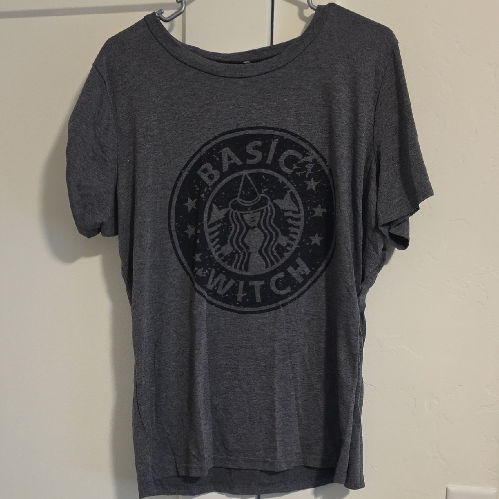 Basic Witch Graphic Tee - Dark Gray